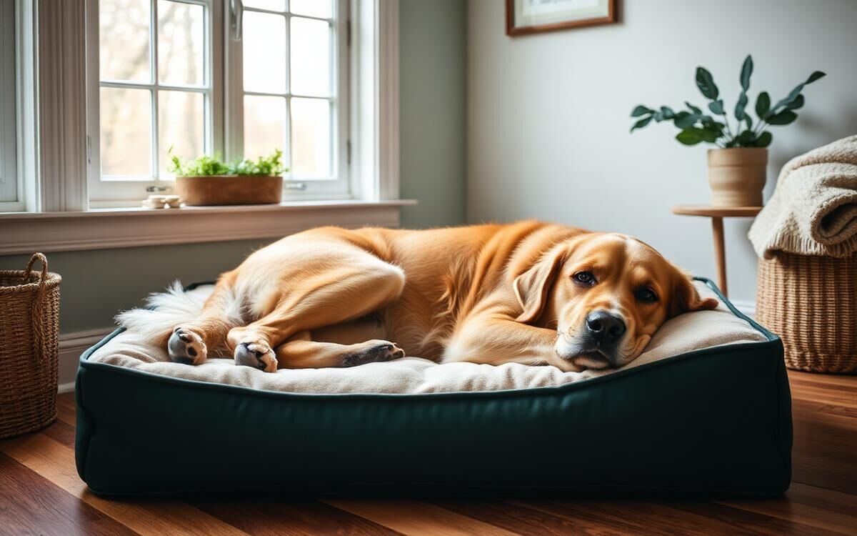 Propriétaire vérifiant l'équipement de son chien avant achat, checklist Cuddlia